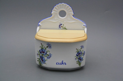 Wall box for sugar with wooden cover Cornflowers AL č.1