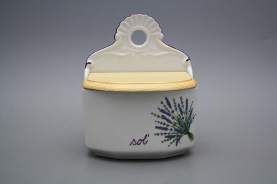 Wall box for foodstuffs with wooden cover Lavender FL č.1