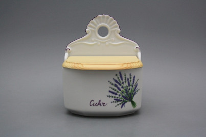 Wall box for sugar with wooden cover Lavender FL č.1