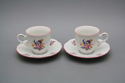 Cup high 0,135l with saucer Ofelia Bouquet with irisies RL č.1