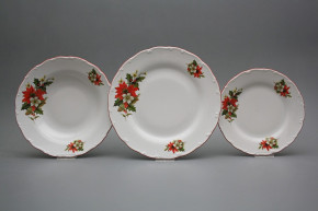Plate set Ofelia Poinsettia 12-piece CCL
