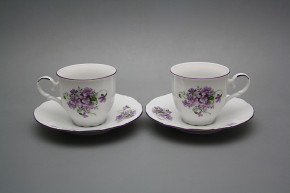 Coffee cup 0,18l and saucer Ofelia Violets FL