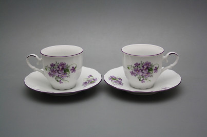 Coffee cup 0,18l and saucer Ofelia Violets FL č.1