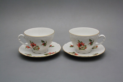 Tea cup 0,17l and saucer Opera Poinsettia GL č.1