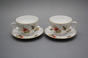 Tea cup 0,17l and saucer Opera Poinsettia GL Lux