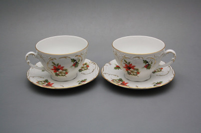 Tea cup 0,17l and saucer Opera Poinsettia GL Lux č.1