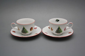 Tea cup 0,18l with saucer Ofelia Christmas Tree CL