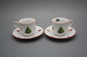 Coffee cup 0,18l and saucer Ofelia Christmas Tree CL